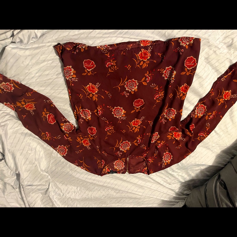 Red long sleeve blouse
